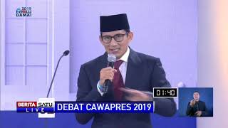 Pidato Penutup Sandiaga Uno di Debat Cawapres 2019 [upl. by Kung]