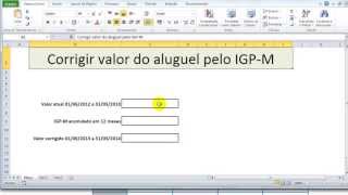 Calcular valor do reajuste do aluguel pelo IGPM Inscrevase no Canal [upl. by Arabele]