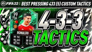 BEST 433 CUSTOM TACTICS FIFA 22 433 5 META TACTICS amp INSTRUCTIONS  FIFA 22 ULTIMATE TEAM [upl. by Atihana]