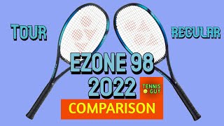 YONEX EZONE 98 TOUR 2022 vs YONEX EZONE 98 2022  🎾 Tennis Racket Comparison  Tennis Guy [upl. by Ingunna271]