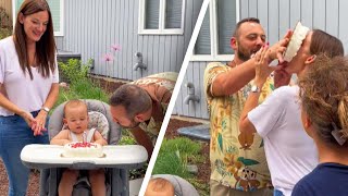 Husband Pushes Son’s Birthday Cake in Wife’s Face [upl. by Ainola]