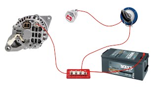 Mitsubishi 12v 90A Alternator Wiring diagram  How to Wire 2 pin Alternator Mitsubishi MXA2032 [upl. by Rahmann239]