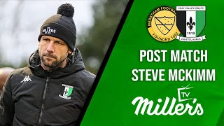 POST MATCH INTERVIEW  Steve McKimms gives his thoughts on Millers 10 win at Merstham FC [upl. by Huntley334]