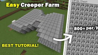 Easy and Automatic Creeper Farm Minecraft for BedrockPocket Edition [upl. by Benge]