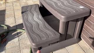 Cover Valet 705554678490 Java Spa Side Step Great Hot Tub Steps After Use of Use REVIEW [upl. by Ranie]