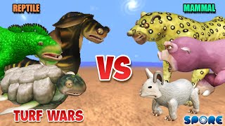 Reptile vs Mammal Turf War  Reptile vs Mammal S1  SPORE [upl. by Melicent]