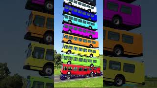 Mixed Rainbow Colors Buses fall Crush beamng bus beamngdrive colormixing art [upl. by Allez]