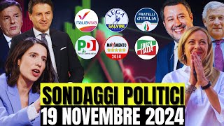 SONDAGGI POLITICI OGGI LE NUOVE PREFERENZE DEGLI ITALIANI CHI GUADAGNA E CHI PERDE [upl. by Casia233]