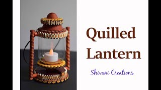 How to make Quilling Lantern Quilled Lampshade Miniature Quilling DIY Quiiling item [upl. by Htial]