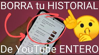 📋❌ Como ELIMINAR el HISTORIAL de BÚSQUEDA de YOUTUBE en MI CELULAR 2024 FÁCIL y RÁPIDO [upl. by Marentic]