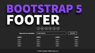 Bootstrap Footer  Tutorial on the latest Bootstrap 5 [upl. by Romulus]