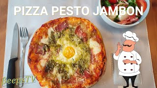 Ma Recette de Pizza pesto jambon cru mozzarella  BeepsCuisine [upl. by Nomar163]