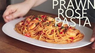 Pasta with prawns in creamy rosé sauce  새우 로제 파스타 [upl. by Ewald]