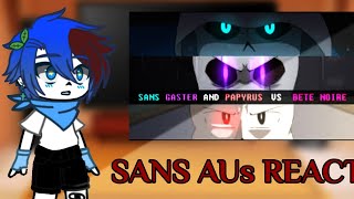 SANS AUs React to SansPapyrus e Gaster Vs Betty glitchtale AMV [upl. by Anawyt]