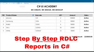 How to Create RDLC reports in C with MS SQL Server [upl. by Sollars]