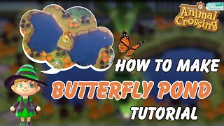 How To Make Butterfly Shaped Pond in ACNH  Terraform Butterfly Pond in ACNH  Butterfly Pond ACNH [upl. by Zoller]