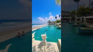 Seminyak Beach Resort amp Spa Bali Stunning ocean view from infinity pool bali travel besthotels [upl. by Alvira]