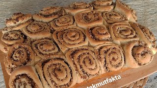 CEVİZLİ RULO ÇÖREK TARİFİ enfes iç harçı ile tam ölçülü cevizli rulo çörek tarifi [upl. by Marola]