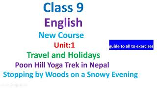 Class 9 English unit 1grade 9 EnglishTravel and holidays [upl. by Kciredohr89]