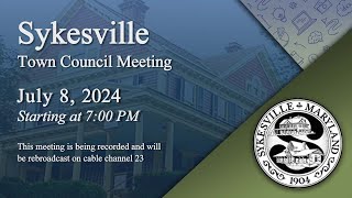 Sykesville Town Council Meeting 782024 [upl. by Macnair725]