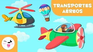 Medios de transportes aéreos para niños  Aprender vocabulario [upl. by Schlicher618]