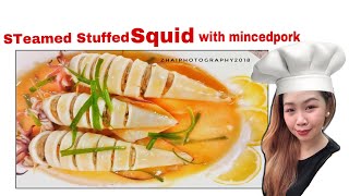 Steamed Stuffed Squid with mincedpork vlog 8 [upl. by Lamdin]