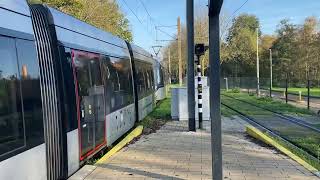 Aankomst Urbos 15G Tram 25 3017 3014 in Tram Halte Meent [upl. by Nagaer]