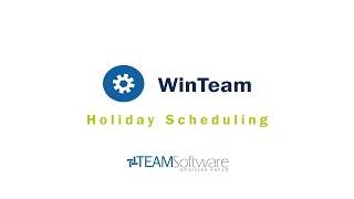 WinTeam  Holiday Scheduling [upl. by Bertine]