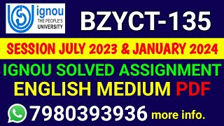 BZYCT 135 Solved Assignment 202324 English BZYCT 135 Solved Assignment 2324 BZYCT135 Assignment [upl. by Giliane]