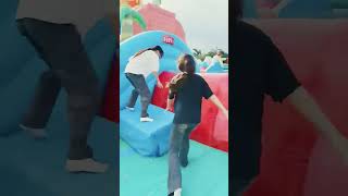 The girl enjoy the Trampoline 🤣😂 please subscribe trending viralshort [upl. by Yecniuq]