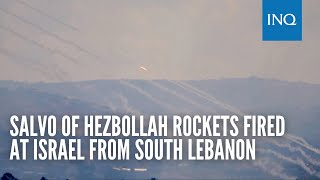 Salvo of Hezbollah rockets fired at Israel from south Lebanon [upl. by Melita]