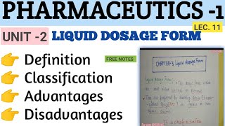 Liquid dosage forms ।। Classification ।। Advantages and Disadvantage । PHARMACEUTICS । Bpharm [upl. by Marika]