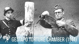 Gestapo Torture Chamber in Paris World War II 1944  British Pathé [upl. by Tsepmet]