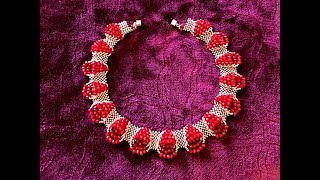 Red Carpet Necklace  DIY Beaded Necklace Right Angle Weave [upl. by Mchugh]