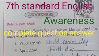 7th standard English Awareness poem complete question answer youtube browse [upl. by Padriac833]