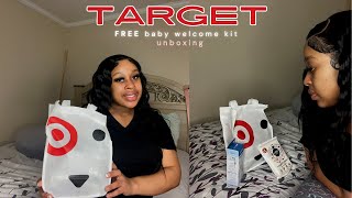 Unboxing my FREE target baby bag First time mom FREE baby items [upl. by Mayor]