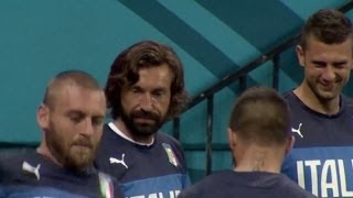 World Cup 2014  Italy Training  Andrea Pirlo Leads Nutmegging Of Aquilani [upl. by Sugar37]