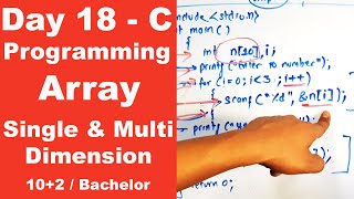 Array in C  Single and Multi Dimension with program example  Day 18  Readersnepal [upl. by Faythe]