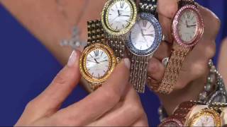 Ecclissi Facets Stainless Steel 200 cttw Colors of Sapphire Watch on QVC [upl. by Suehtomit]