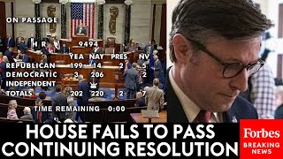 BREAKING NEWS Continuing Resolution Fails To Pass House As Some Republicans Join Dems To Tank It [upl. by Ezarras]