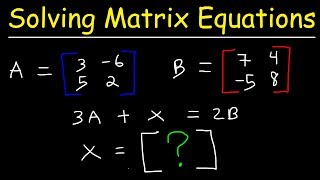 Solving Matrix Equations [upl. by Ahsinned]