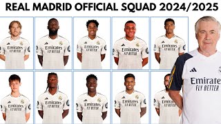 REAL MADRID OFFICIAL SQUAD 20242025 [upl. by Baptiste]