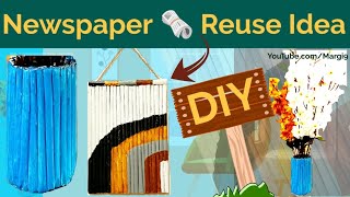 Newspaper craft  Newspaper craft ideas  Newspaper  Newspaper wall hanging [upl. by Virnelli143]