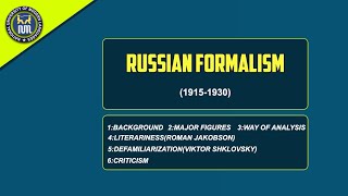 Russian Formalism Formalist CriticismFormalism Theory [upl. by Sezen]