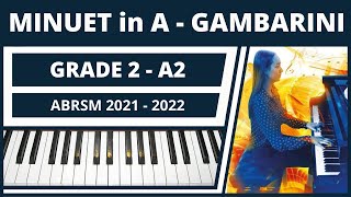 ABRSM Piano 20212022 Grade 2 A2  Gambarini Minuet in A Op 2 from Lessons for the Harpsichord [upl. by Jemmie]