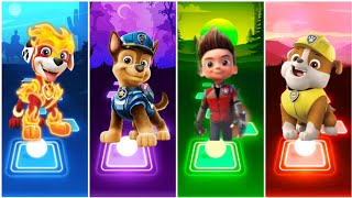 Chase 🆚 Super Marshall 🆚 Rubble 🆚 Ryder  Paw Patrol Tiles Hop EDM Rush  Who Is Best [upl. by Ahsiemal]