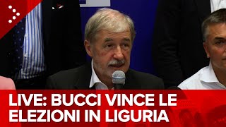 LIVE Elezioni regionali in Liguria vince Bucci La conferenza stampa diretta video [upl. by Couchman]