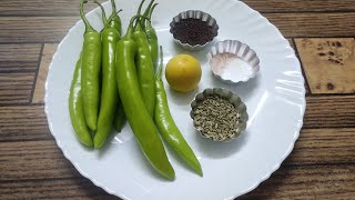 Zero oil Instant pickle  green chili pickle  Oil free pickle SimplySuman zerooilinstantpickle [upl. by Bradly]