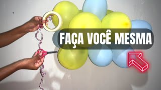 COMO PENDURAR BALÃO NA PAREDE USANDO FITA CREP  Festa Com Amor [upl. by Anita]