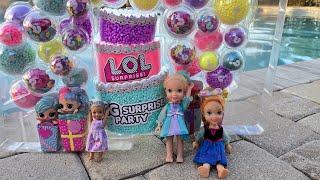 Snowflakes Birthday  Elsa amp Anna toddlers  LOL surprise party  Barbie dolls [upl. by Stafford]